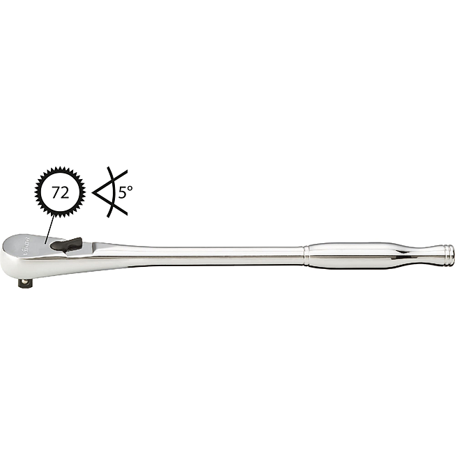 VIGOR Jemnozub&aacute; přep&iacute;nac&iacute; r&aacute;čna ∙ dlouh&eacute; proveden&iacute; ∙ V4944 ∙ 1/4 palce (6,3 mm) čtyřhran masivn&iacute; ∙ 200 mm
