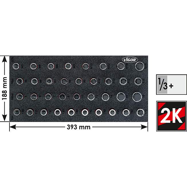 VIGOR Sada n&aacute;strčn&yacute;ch hlavic ∙ V5099 ∙ 1/2 palce (12,5 mm) čtyřhran dut&yacute; ∙ Vnitřn&iacute; profil TORX&reg;, Vnitřn&iacute; dr&aacute;žkov&yacute; profil Ribe-CV, Profil s vnitřn&iacute;m &scaron;estihranem, Vnitřn&iacute; ozuben&yacute; profil XZN ∙ 36-d&iacute;ln&yacute; ∙ 5&nbsp;&ndash;&nbsp;19 &middot; M5&nbsp;&ndash;&nbsp;M16 &middot; T20&nbsp;&ndash;&nbsp;T70 ∙ Počet ks n&aacute;řad&iacute;: 