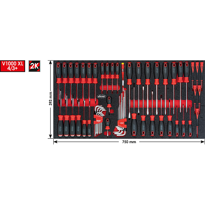 VIGOR Sada &scaron;roubov&aacute;ků ∙ pro řady&nbsp;XL ∙ V5170 ∙ Vněj&scaron;&iacute; profil &scaron;estihran, Vnitřn&iacute; profil TORX&reg;, Profil s vnitřn&iacute;m &scaron;estihranem, Kř&iacute;žov&yacute; profil PH, Profil Pozidriv PZ, Ploch&yacute; profil ∙ 60-d&iacute;ln&yacute; ∙ 0,5&nbsp;x&nbsp;3&nbsp;&ndash;&nbsp;1,6&nbsp;x&nbsp;10 &middot; 7&nbsp;&ndash;&nbsp;13 &middot; PH0&nbsp;&ndash;&nbsp;PH3 &middot; T6&nbsp;&ndash;&nbsp;T40 ∙ Počet k