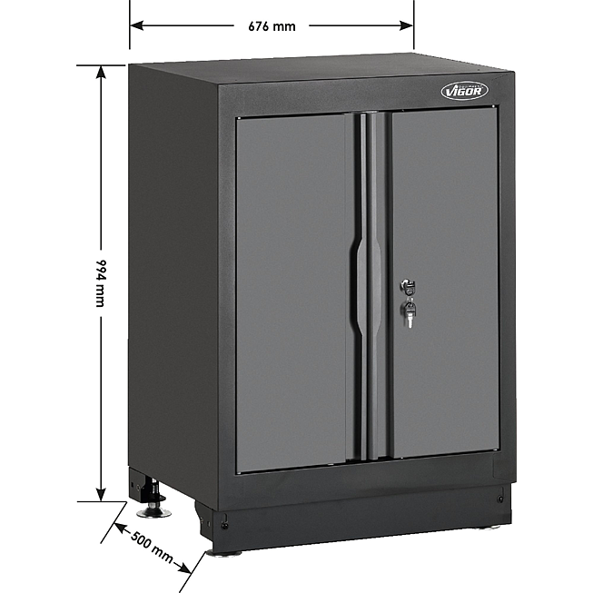 VIGOR Spodn&iacute; skř&iacute;ň s dvoukř&iacute;dl&yacute;mi dveřmi ∙ 676&nbsp;mm ∙ V6000-02 ∙ d x &scaron; x v: 676 mm x 500 mm x 953 mm