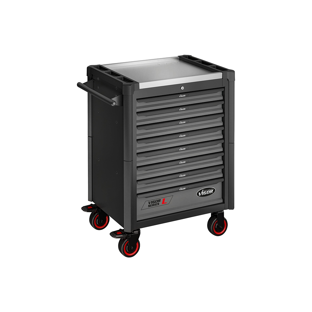 VIGOR Dílenský vozík řady L ∙ prázdný ∙ V1901-X ∙ d x š x v: 723 mm x 459 mm x 1002 mm