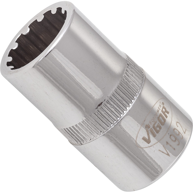 VIGOR Nástrčná hlavice s Multiprofilem ∙ V1992 ∙ 1/2 palce (12,5 mm) čtyřhran dutý ∙ Multiprofil ∙ Velikost 14 mm