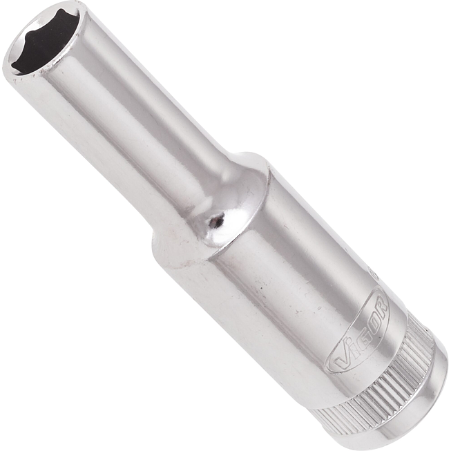 VIGOR Nástrčná hlavice šestihran ∙ dlouhá ∙ V2016N ∙ 3/8 palce (10 mm) čtyřhran dutý ∙ Profil vnější šestihran ∙ Velikost 8 mm