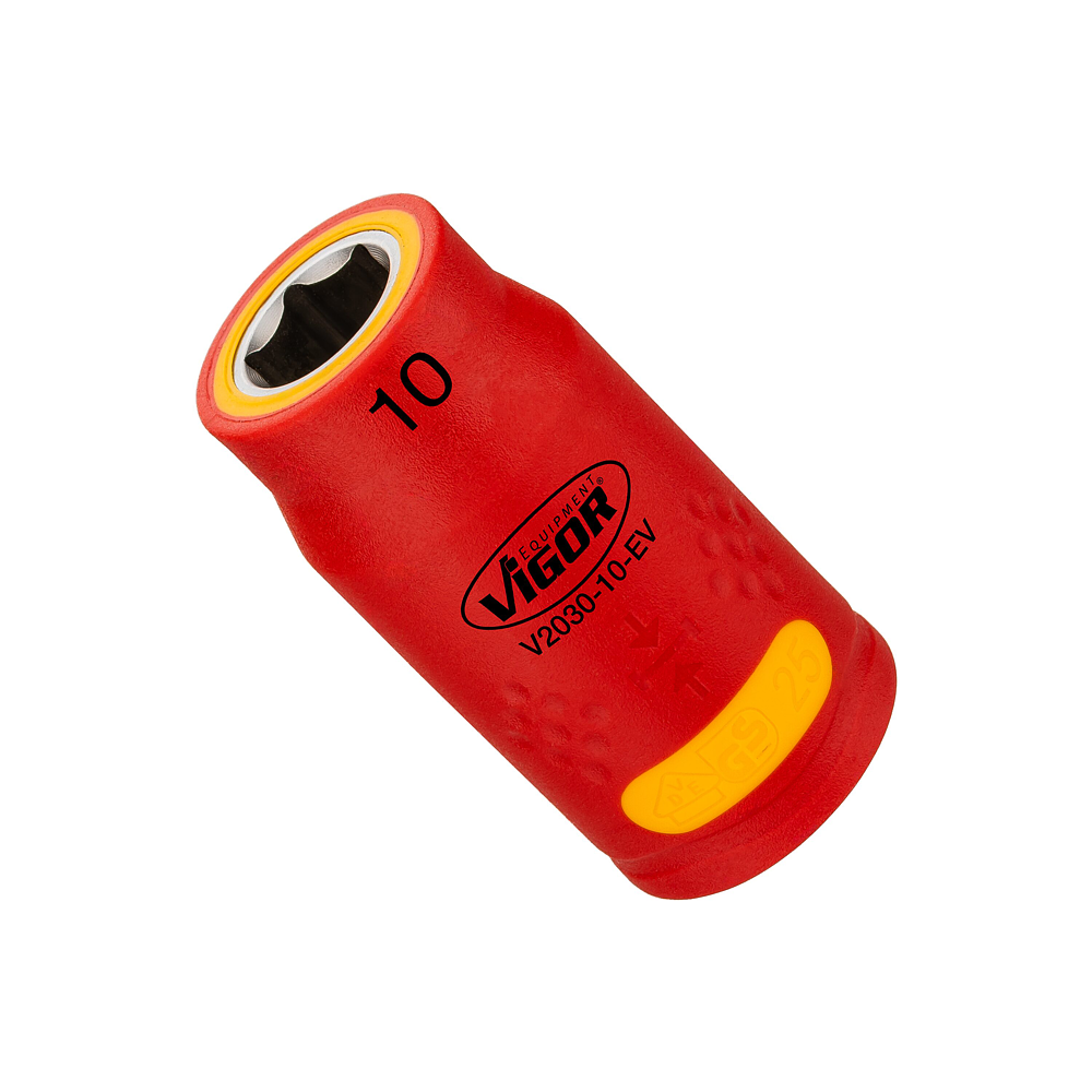 VIGOR N&aacute;strčn&aacute; hlavice ∙ EV ∙ V2030-10-EV ∙ 3/8 palce (10 mm) čtyřhran dut&yacute; ∙ Profil vněj&scaron;&iacute; &scaron;estihran ∙ Velikost 10 mm