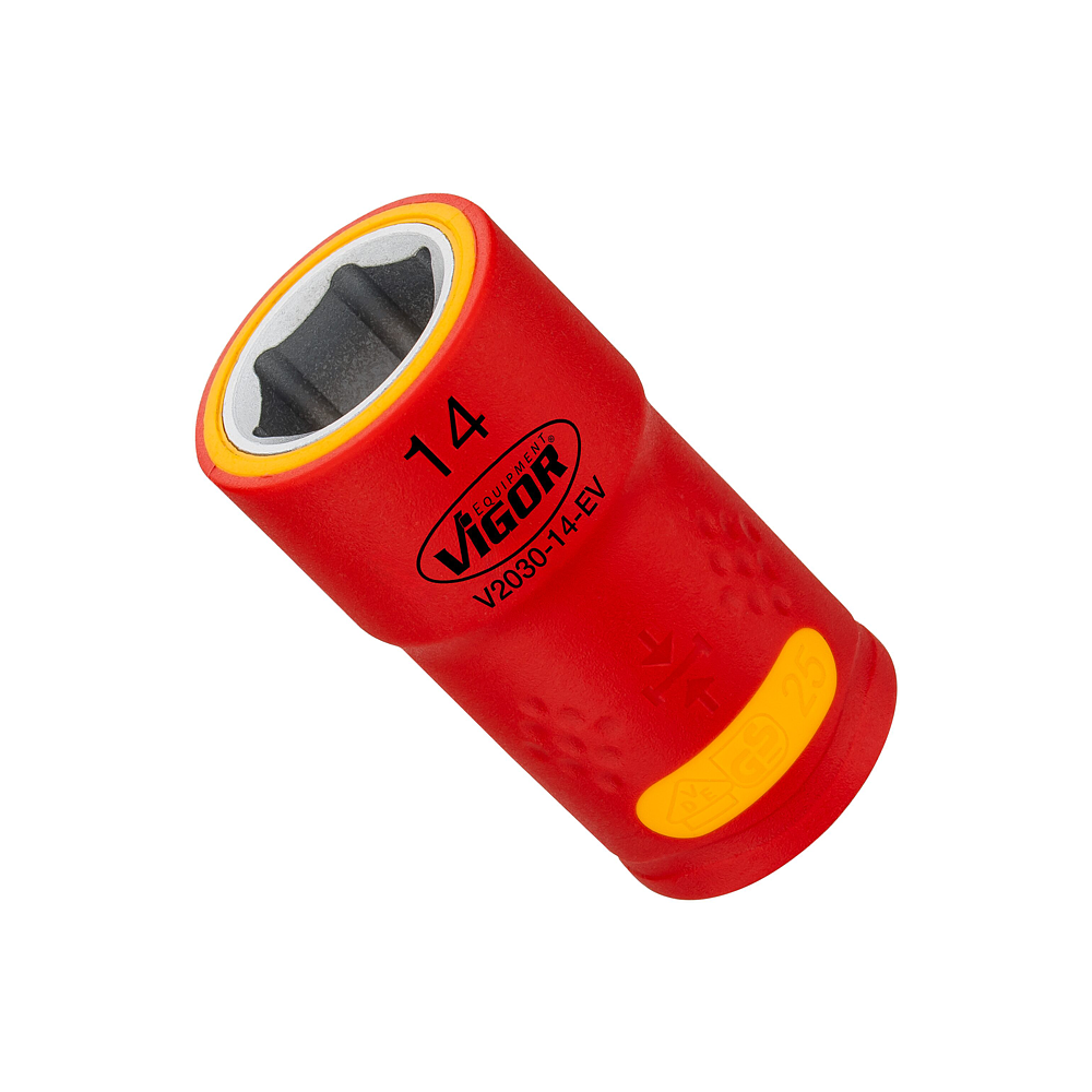 VIGOR N&aacute;strčn&aacute; hlavice ∙ EV ∙ V2030-14-EV ∙ 3/8 palce (10 mm) čtyřhran dut&yacute; ∙ Profil vněj&scaron;&iacute; &scaron;estihran ∙ Velikost 14 mm