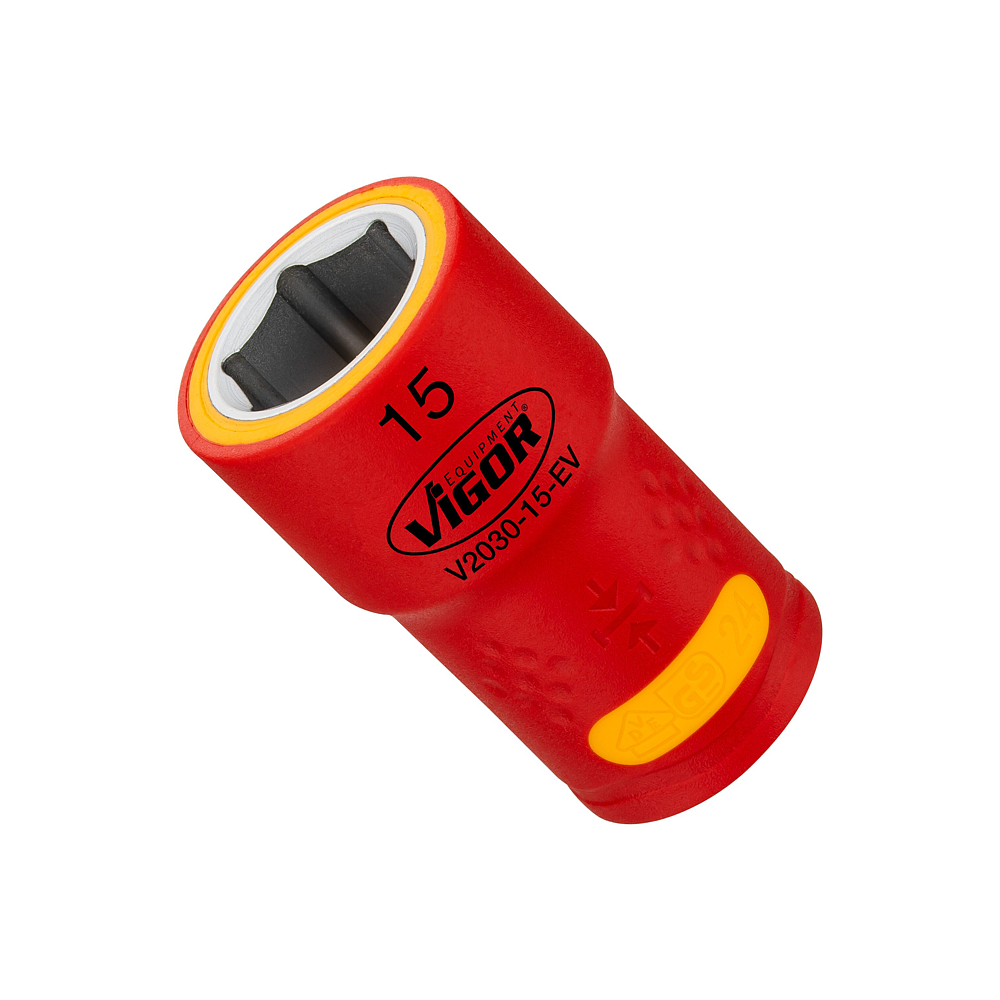 VIGOR N&aacute;strčn&aacute; hlavice ∙ EV ∙ V2030-15-EV ∙ 3/8 palce (10 mm) čtyřhran dut&yacute; ∙ Profil vněj&scaron;&iacute; &scaron;estihran ∙ Velikost 15 mm