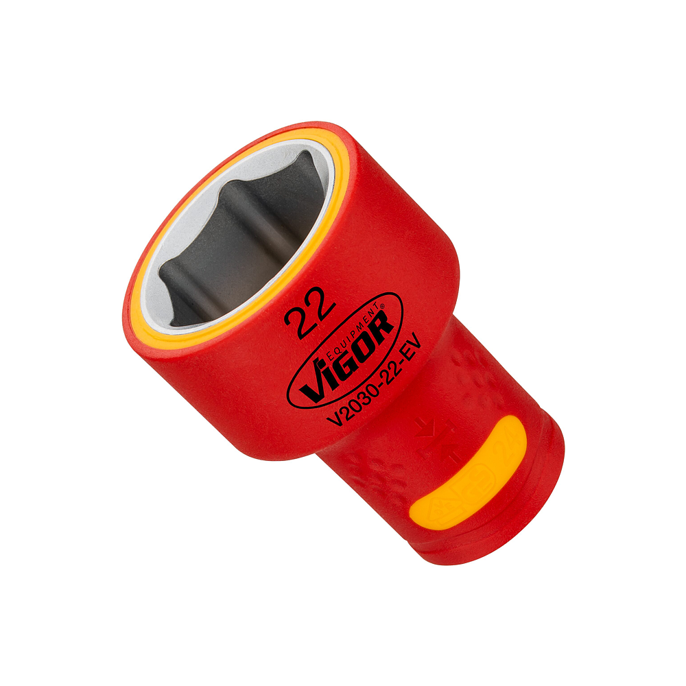 VIGOR N&aacute;strčn&aacute; hlavice ∙ EV ∙ V2030-22-EV ∙ 3/8 palce (10 mm) čtyřhran dut&yacute; ∙ Profil vněj&scaron;&iacute; &scaron;estihran ∙ Velikost 22 mm