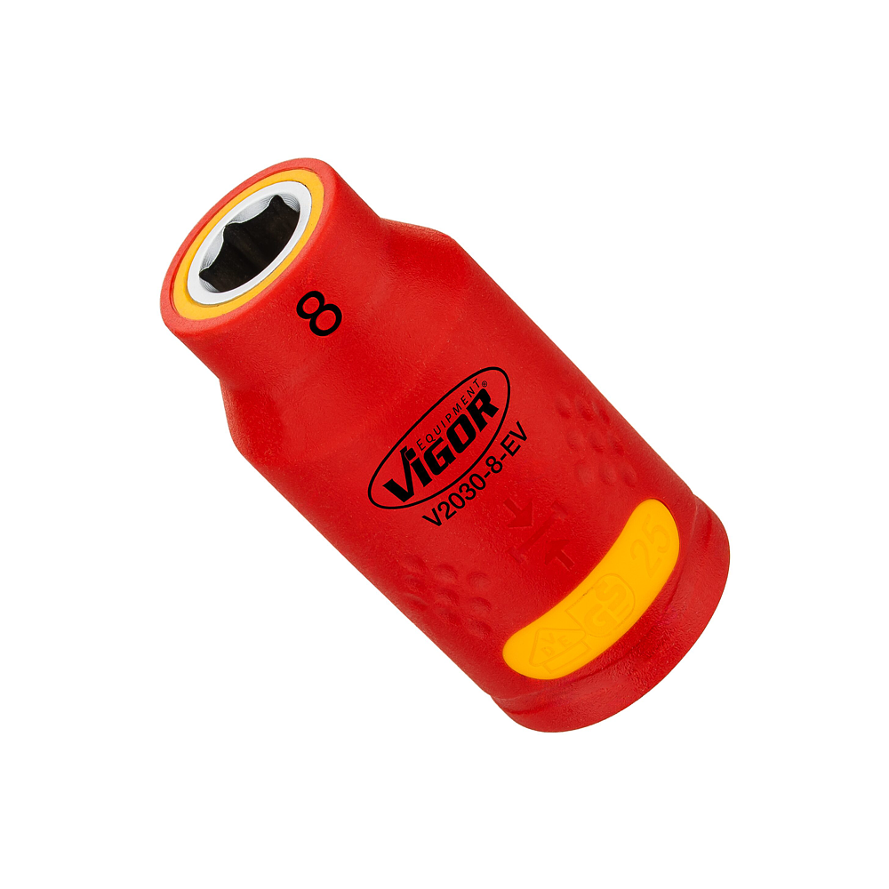 VIGOR N&aacute;strčn&aacute; hlavice ∙ EV ∙ V2030-8-EV ∙ 3/8 palce (10 mm) čtyřhran dut&yacute; ∙ Profil vněj&scaron;&iacute; &scaron;estihran ∙ Velikost 8 mm