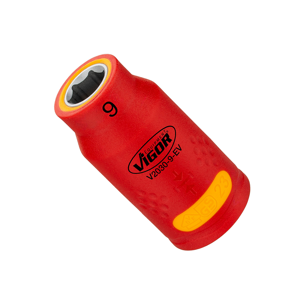 VIGOR N&aacute;strčn&aacute; hlavice ∙ EV ∙ V2030-9-EV ∙ 3/8 palce (10 mm) čtyřhran dut&yacute; ∙ Profil vněj&scaron;&iacute; &scaron;estihran ∙ Velikost 9 mm