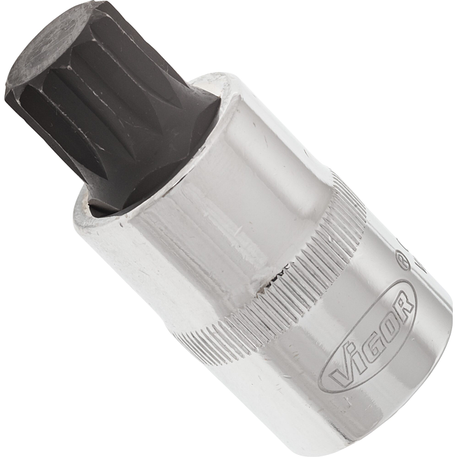 VIGOR Nástrčná hlavice (vnitřní tisícihran) ∙ XZN ∙ V2100 ∙ 1/2 palce (12,5 mm) čtyřhran dutý ∙ Vnitřní ozubený profil XZN ∙ Velikost M16