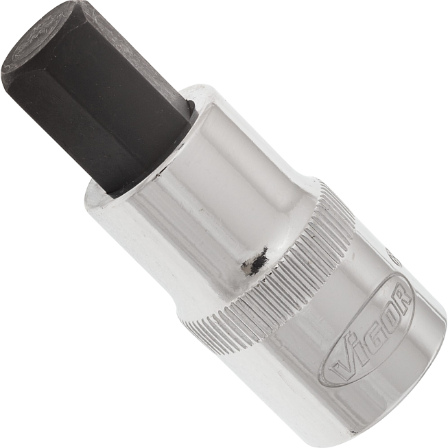 VIGOR Nástrčná hlavice pro šrouby s vnitřním šestihranem ∙ V2106 ∙ 1/2 palce (12,5 mm) čtyřhran dutý ∙ Profil vnitřní šestihran ∙ Velikost 12 mm