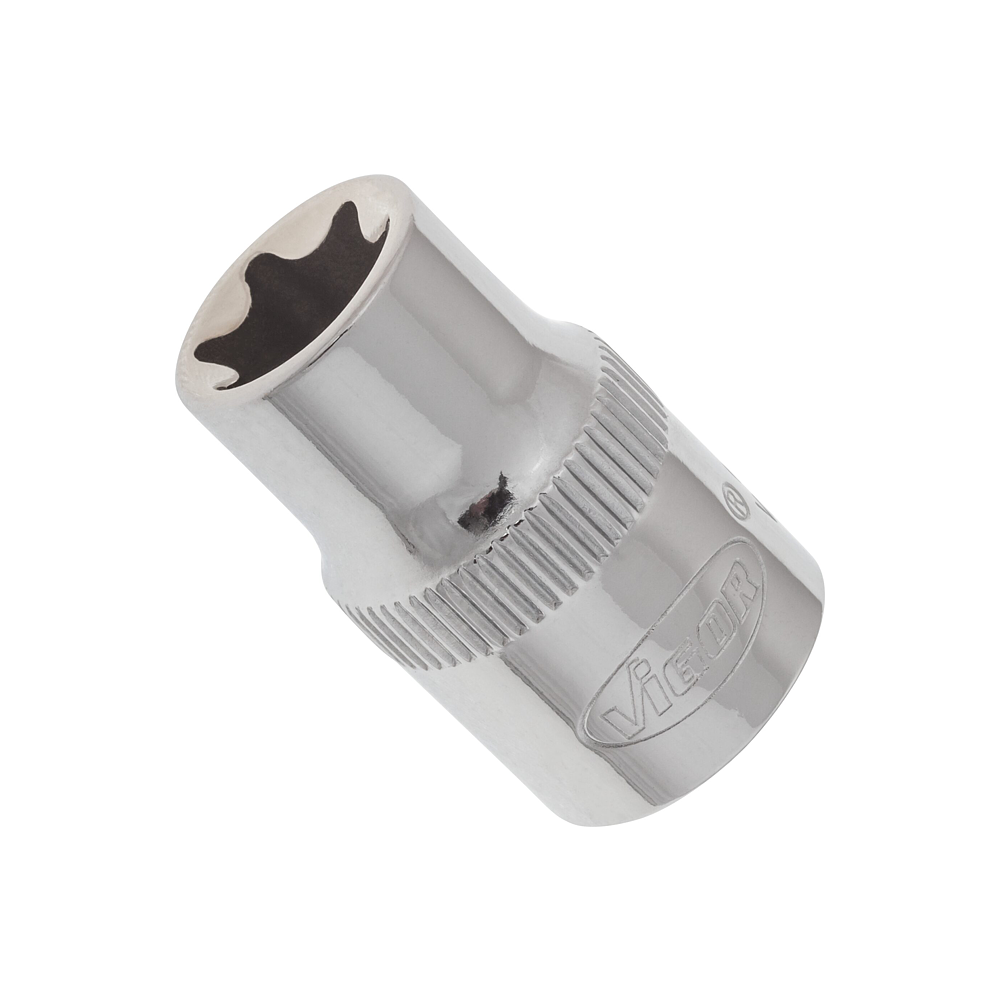 VIGOR T nástrčná hlavice ∙ V2144N ∙ 3/8 palce (10 mm) čtyřhran dutý ∙ Vnější profil TORX® ∙ Velikost E12