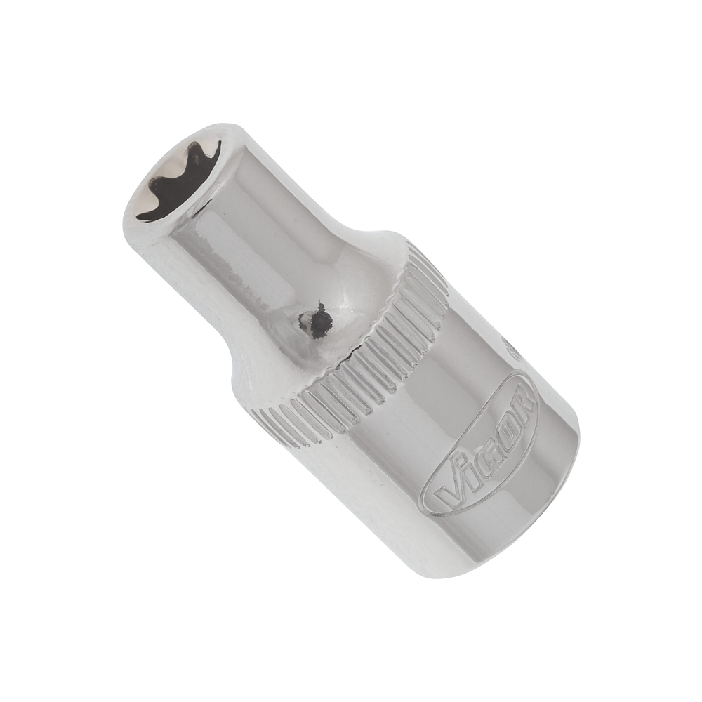 VIGOR T nástrčná hlavice ∙ V2187N ∙ 1/4 palce (6,3 mm) čtyřhran dutý ∙ Vnější profil TORX® ∙ Velikost E6