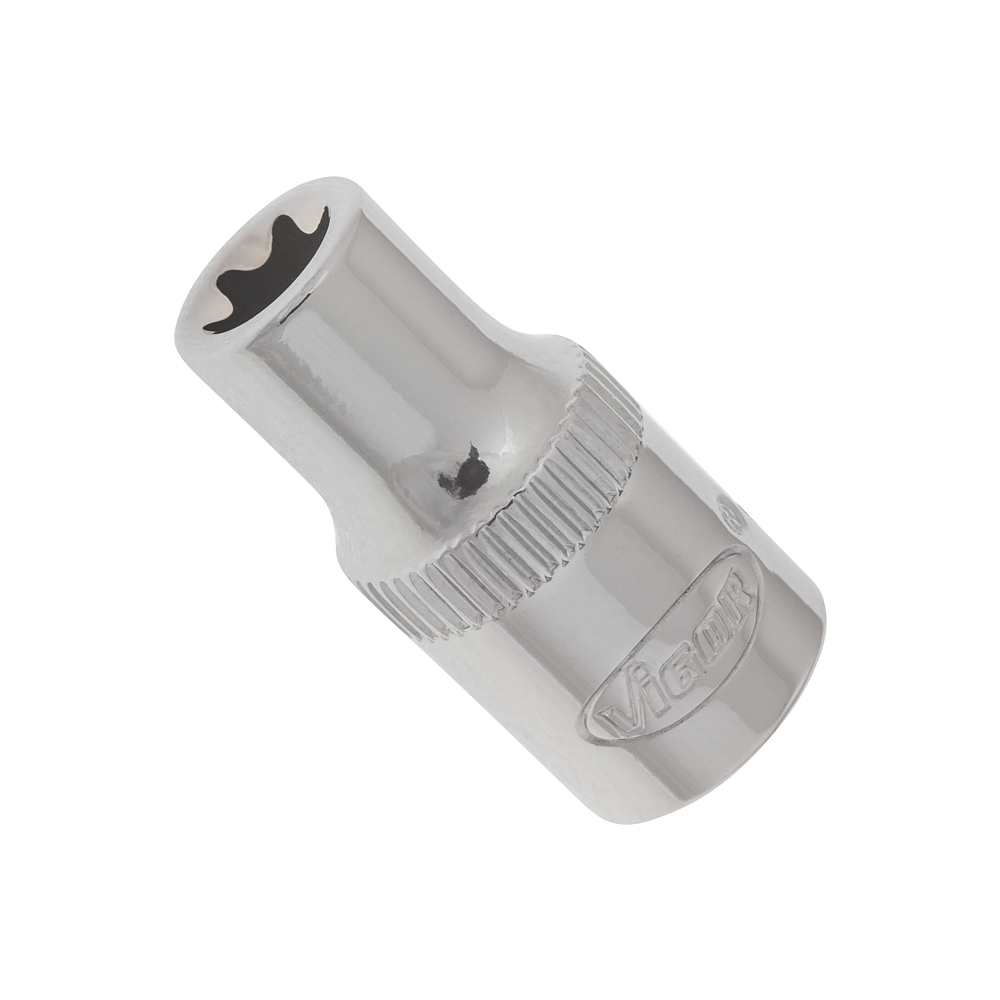 VIGOR T nástrčná hlavice ∙ V2188N ∙ 1/4 palce (6,3 mm) čtyřhran dutý ∙ Vnější profil TORX® ∙ Velikost E7