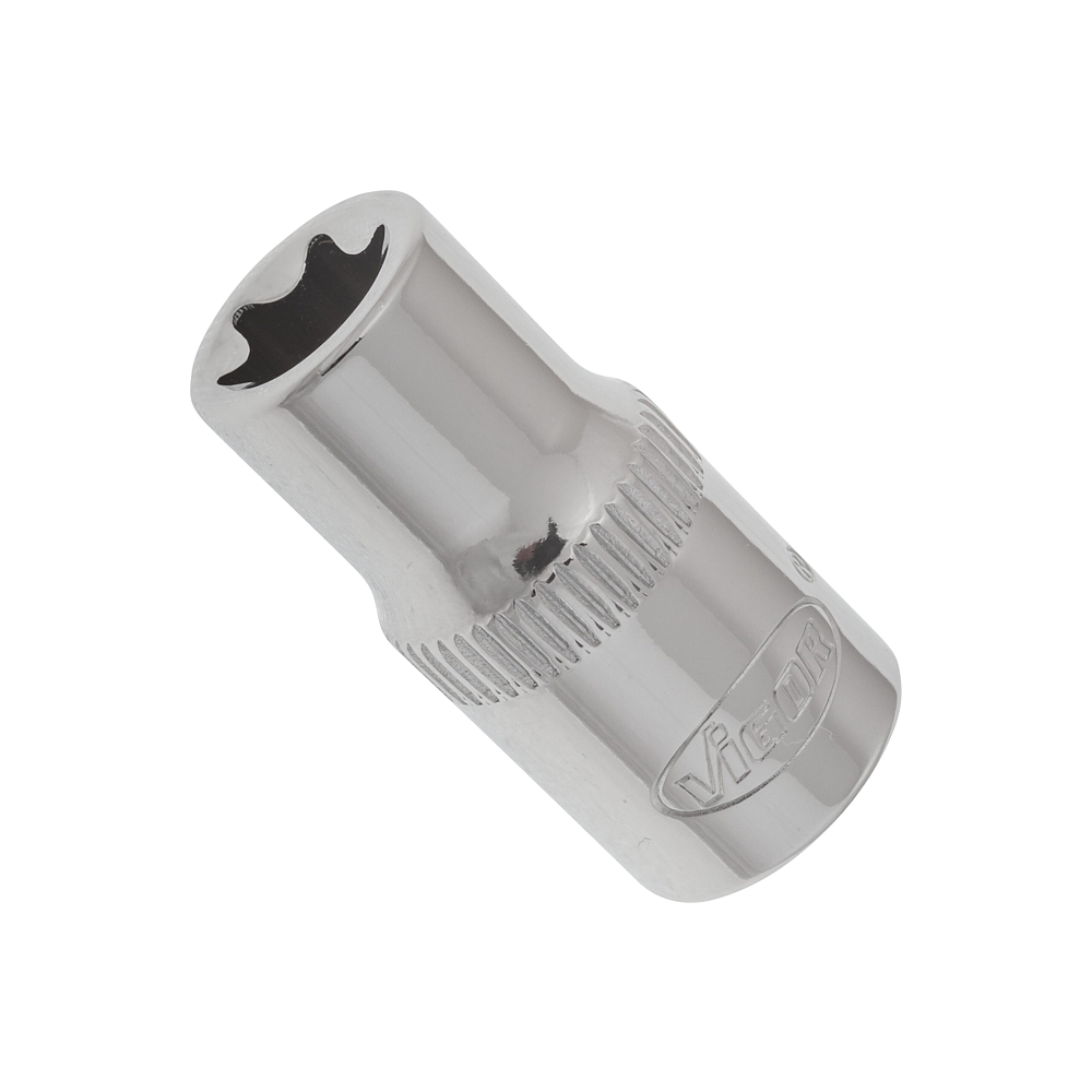 VIGOR T nástrčná hlavice ∙ V2189N ∙ 1/4 palce (6,3 mm) čtyřhran dutý ∙ Vnější profil TORX® ∙ Velikost E8