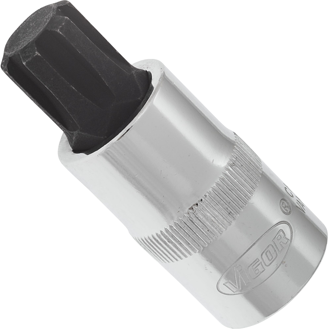 VIGOR Nástrčná hlavice RIBE ∙ V2210 ∙ 1/2 palce (12,5 mm) čtyřhran dutý ∙ Vnitřní drážkový profil Ribe-CV ∙ Velikost M14