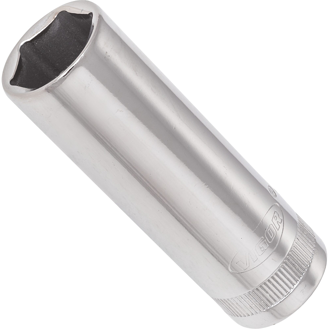 VIGOR Nástrčná hlavice šestihran ∙ dlouhá ∙ V2313N ∙ 3/8 palce (10 mm) čtyřhran dutý ∙ Profil vnější šestihran ∙ Velikost 15 mm