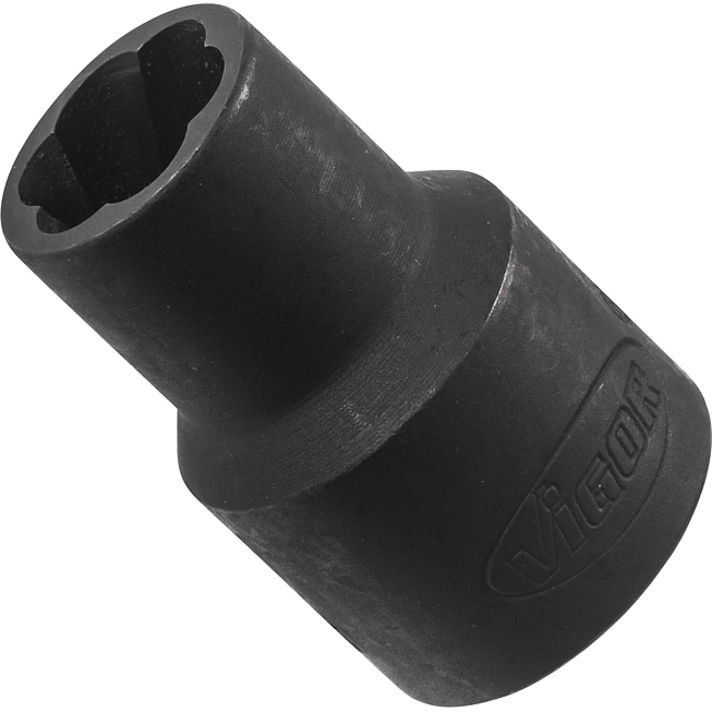 VIGOR Spirálová povolovací nástrčná hlavice ∙ V2402 ∙ 1/2 palce (12,5 mm) čtyřhran dutý ∙ Profil vytahovák vnějších šroubů ∙ Velikost 11 mm