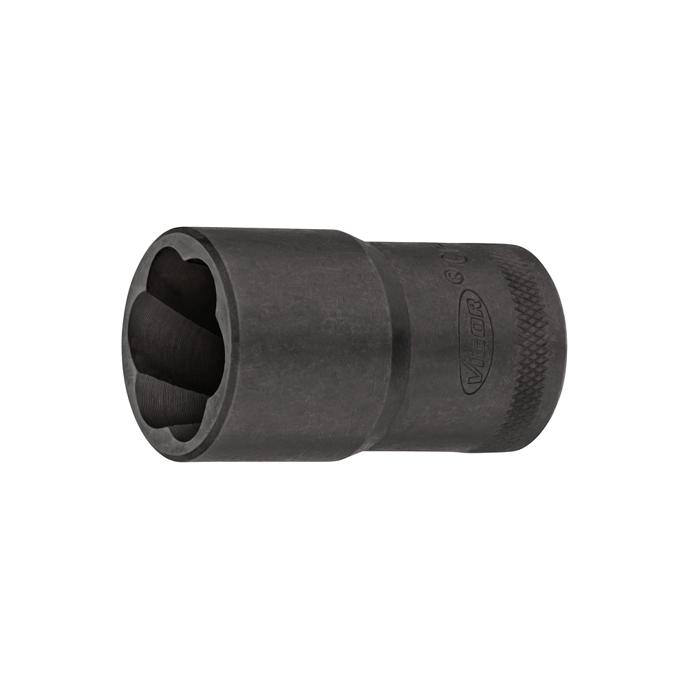 VIGOR Spirálová povolovací nástrčná hlavice ∙ V2404N-21 ∙ 1/2 palce (12,5 mm) čtyřhran dutý ∙ Profil vytahovák vnějších šroubů ∙ Velikost 21 mm