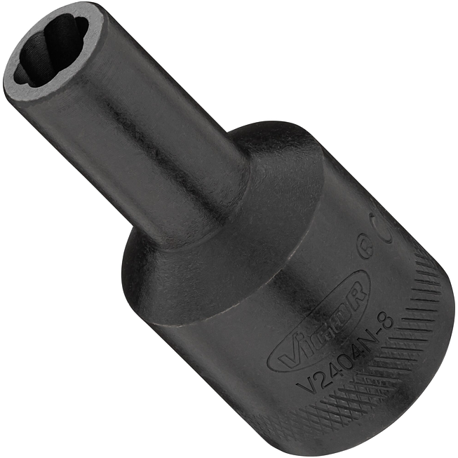 VIGOR Spir&aacute;lov&aacute; povolovac&iacute; n&aacute;strčn&aacute; hlavice ∙ V2404N-8 ∙ 1/2 palce (12,5 mm) čtyřhran dut&yacute; ∙ Profil vytahov&aacute;k vněj&scaron;&iacute;ch &scaron;roubů ∙ Velikost 8 mm