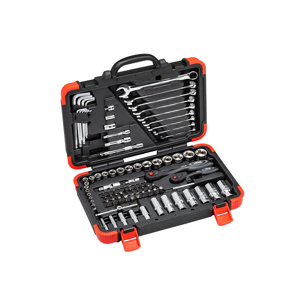 VIGOR Kufr na nářadí ∙ V2470N ∙ 5/16 palce (8 mm) šestihran masivní, 1/4 palce (6,3 mm) čtyřhran dutý, 3/8 palce (10 mm) čtyřhran dutý ∙ Vnější profil TORX®, Vnitřní profil TORX®, Profil vnitřní šestihran, Profil vnější šestihran, Křížový profil PH, 