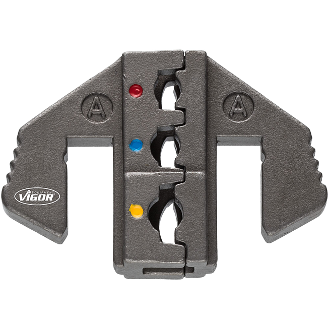 VIGOR Krimpovací vložka A: pro izolovaná kabelová oka 0,5 – 6,0 mm<sup>2</sup> (červená ∙ modrá ∙ žlutá) ∙ V2499-A