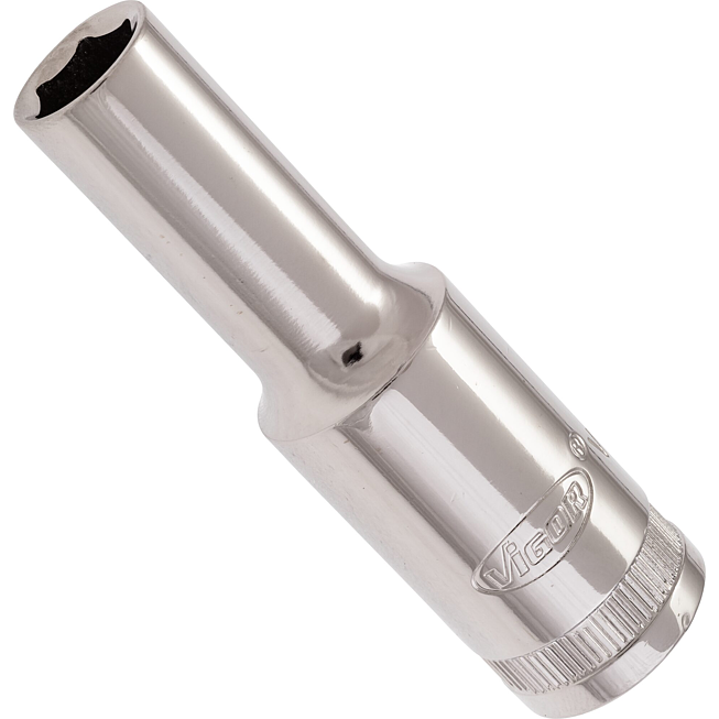 VIGOR Nástrčná hlavice šestihran ∙ dlouhá ∙ V2579N ∙ 1/2 palce (12,5 mm) čtyřhran dutý ∙ Profil vnější šestihran ∙ Velikost 10 mm