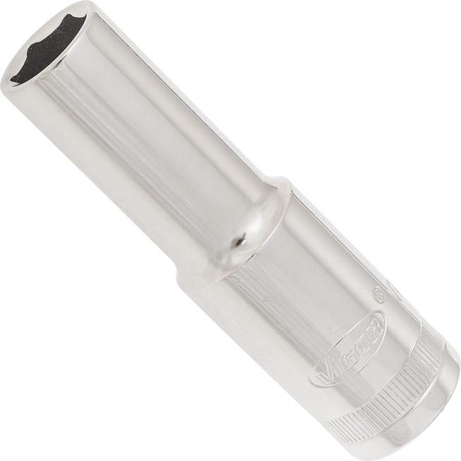 VIGOR Nástrčná hlavice šestihran ∙ dlouhá ∙ V2581N ∙ 1/2 palce (12,5 mm) čtyřhran dutý ∙ Profil vnější šestihran ∙ Velikost 12 mm