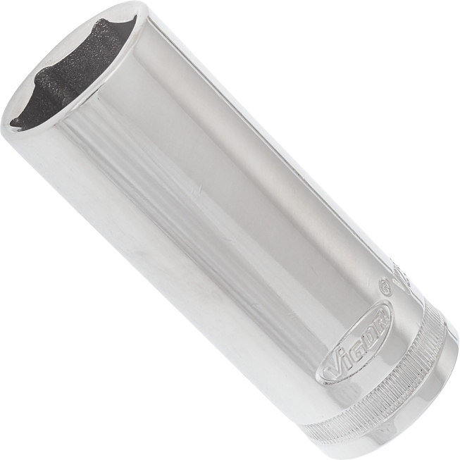 VIGOR Nástrčná hlavice šestihran ∙ dlouhá ∙ V2591N ∙ 1/2 palce (12,5 mm) čtyřhran dutý ∙ Profil vnější šestihran ∙ Velikost 22 mm