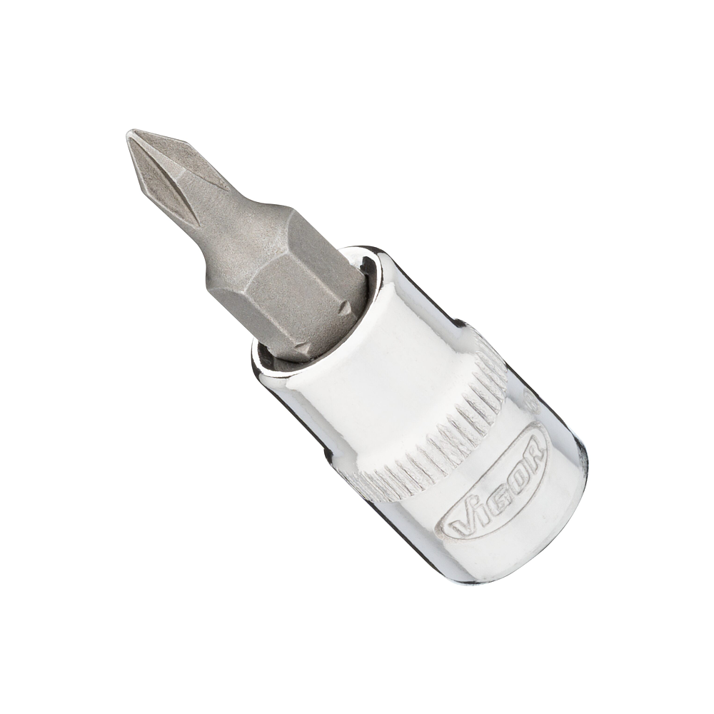 VIGOR N&aacute;strčn&aacute; hlavice ∙ V2593N ∙ 1/4 palce (6,3 mm) čtyřhran dut&yacute; ∙ Kř&iacute;žov&yacute; profil PH ∙ Velikost PH0