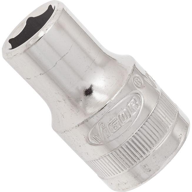 VIGOR Nástrčná hlavice 6hran ∙ V2598N ∙ 1/2 palce (12,5 mm) čtyřhran dutý ∙ Profil vnější šestihran ∙ Velikost 11 mm