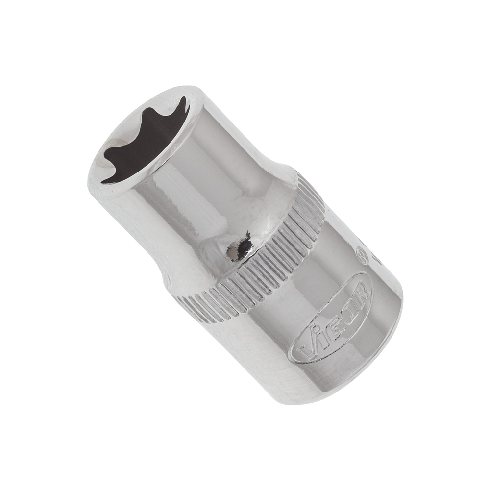 VIGOR T nástrčná hlavice ∙ V2722N ∙ 1/4 palce (6,3 mm) čtyřhran dutý ∙ Vnější profil TORX® ∙ Velikost E10