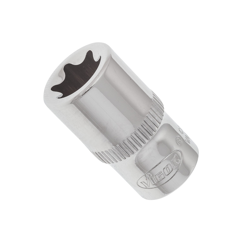 VIGOR T nástrčná hlavice ∙ V2723N ∙ 1/4 palce (6,3 mm) čtyřhran dutý ∙ Vnější profil TORX® ∙ Velikost E11