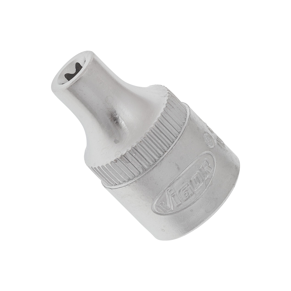 VIGOR T nástrčná hlavice ∙ V2725N ∙ 3/8 palce (10 mm) čtyřhran dutý ∙ Vnější profil TORX® ∙ Velikost E5