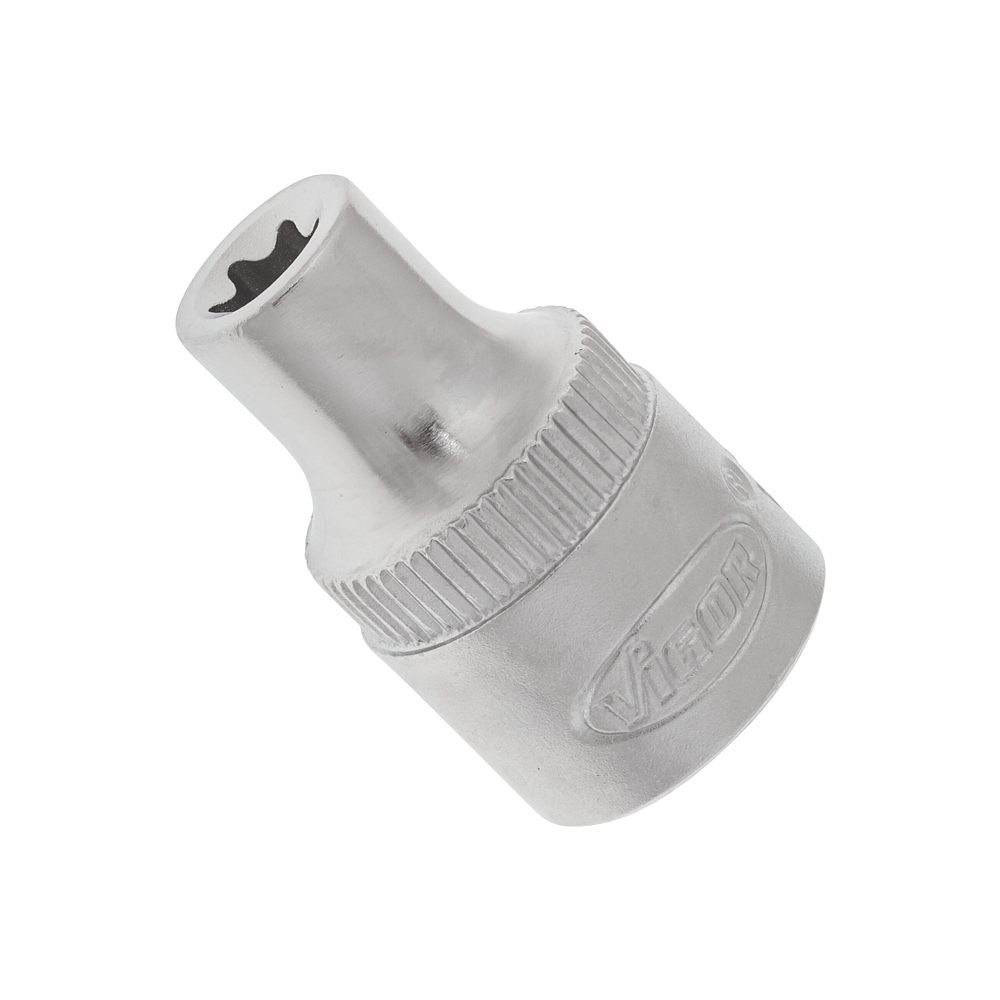 VIGOR T nástrčná hlavice ∙ V2727N ∙ 3/8 palce (10 mm) čtyřhran dutý ∙ Vnější profil TORX® ∙ Velikost E7