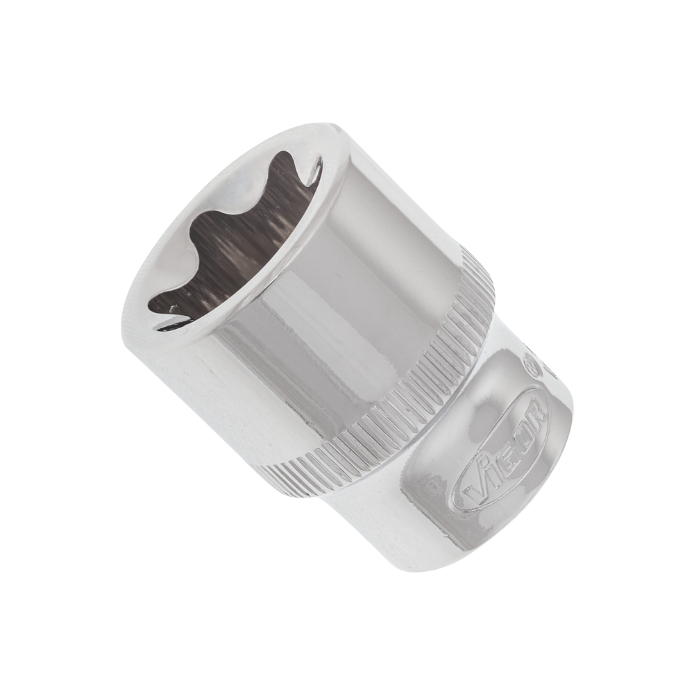 VIGOR T nástrčná hlavice ∙ V2729N ∙ 3/8 palce (10 mm) čtyřhran dutý ∙ Vnější profil TORX® ∙ Velikost E20