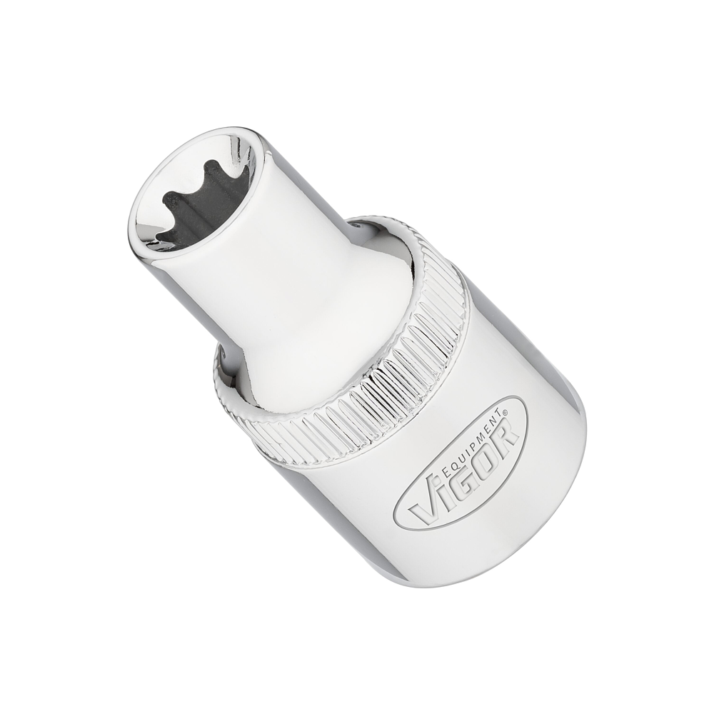 VIGOR T nástrčná hlavice ∙ V2730N ∙ 1/2 palce (12,5 mm) čtyřhran dutý ∙ Vnější profil TORX® ∙ Velikost E10