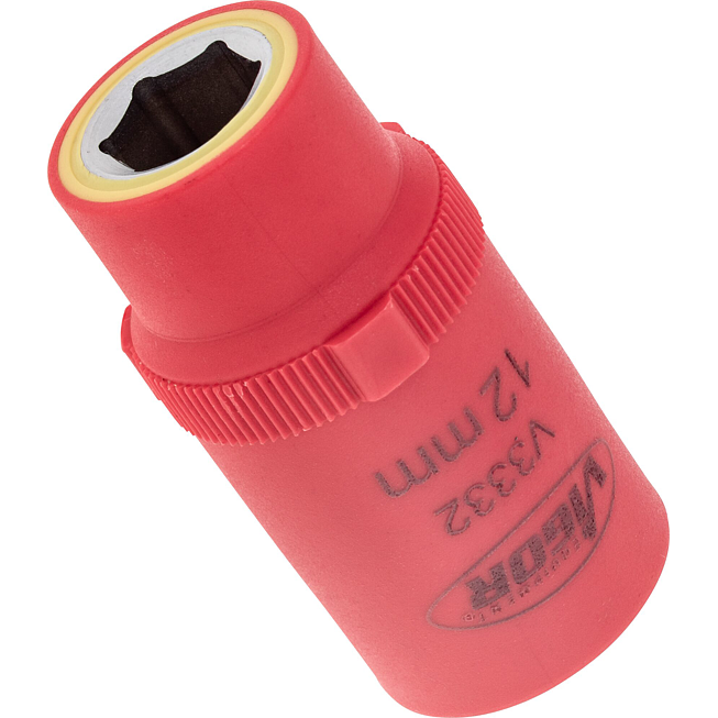 VIGOR N&aacute;strčn&aacute; hlavice (6hran) VDE ∙ V3332 ∙ 1/2 palce (12,5 mm) čtyřhran dut&yacute; ∙ Profil vněj&scaron;&iacute; &scaron;estihran ∙ Velikost 12 mm