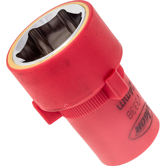 VIGOR Nástrčná hlavice (6hran) VDE ∙ V3338 ∙ 1/2 palce (12,5 mm) čtyřhran dutý ∙ Profil vnější šestihran ∙ Velikost 24 mm