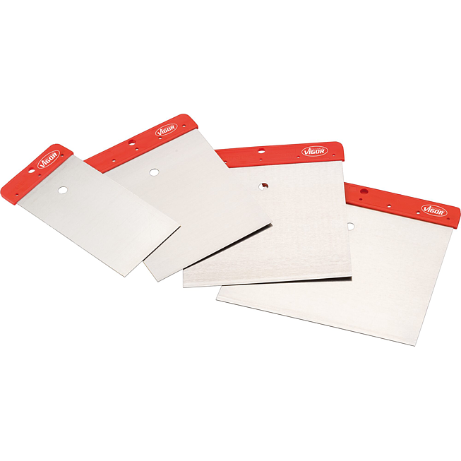 VIGOR Sada japonských stěrek ∙ kov ∙ V4279 ∙ 4-dílný ∙ Počet ks nářadí: 4