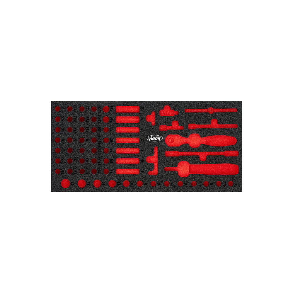 VIGOR Vložka z měkké pěny ∙ prázdná ∙ V4971N-L ∙ d x š x v: 393 mm x 188 mm x 35 mm