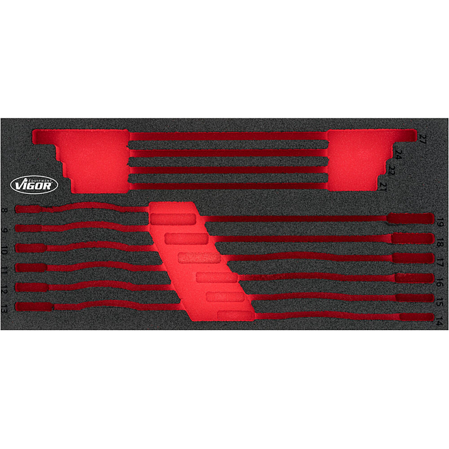 VIGOR Vložka z měkké pěny ∙ prázdná ∙ V4987-L ∙ d x š x v: 393 mm x 188 mm x 35 mm