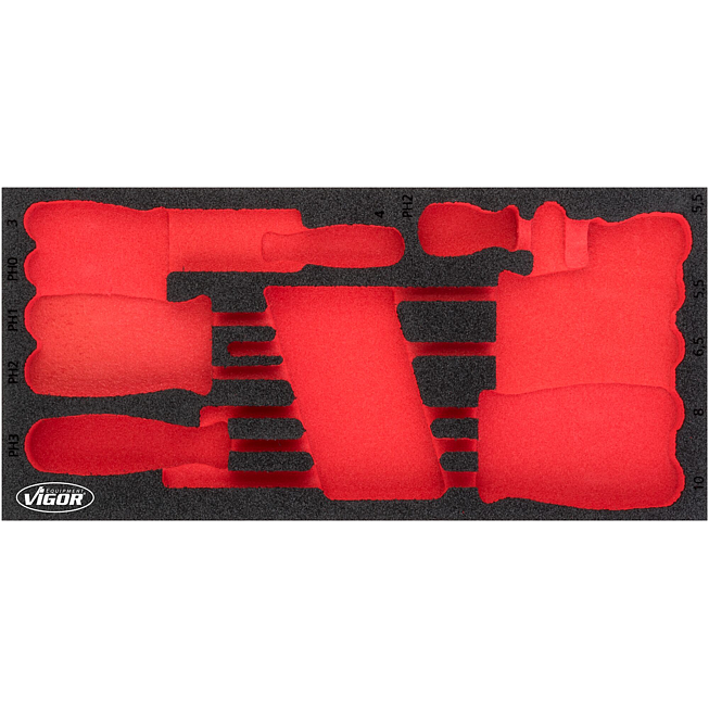 VIGOR Vložka z měkk&eacute; pěny ∙ pr&aacute;zdn&aacute; ∙ V4989-L ∙ d x &scaron; x v: 393 mm x 188 mm x 35 mm