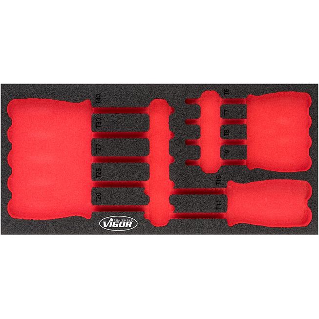 VIGOR Vložka z měkké pěny ∙ prázdná ∙ V4991-L ∙ d x š x v: 393 mm x 188 mm x 35 mm