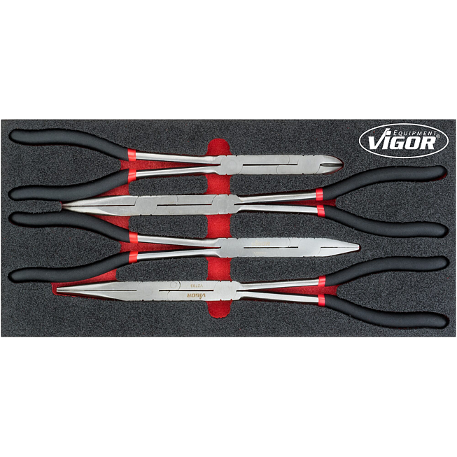 VIGOR Sada kleští s dvojitým kloubem ∙ V4995 ∙ 4-dílný ∙ Počet ks nářadí: 4