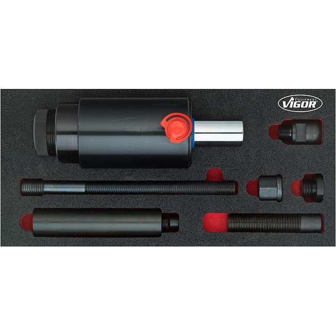 VIGOR Tlačný a tažný hydraulický válec ∙ 18 tun ∙ V5064 ∙ 10-dílný ∙ Počet ks nářadí: 10