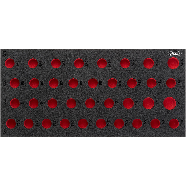 VIGOR Vložka z měkké pěny ∙ prázdná ∙ V5099-L ∙ d x š x v: 393 mm x 188 mm x 35 mm