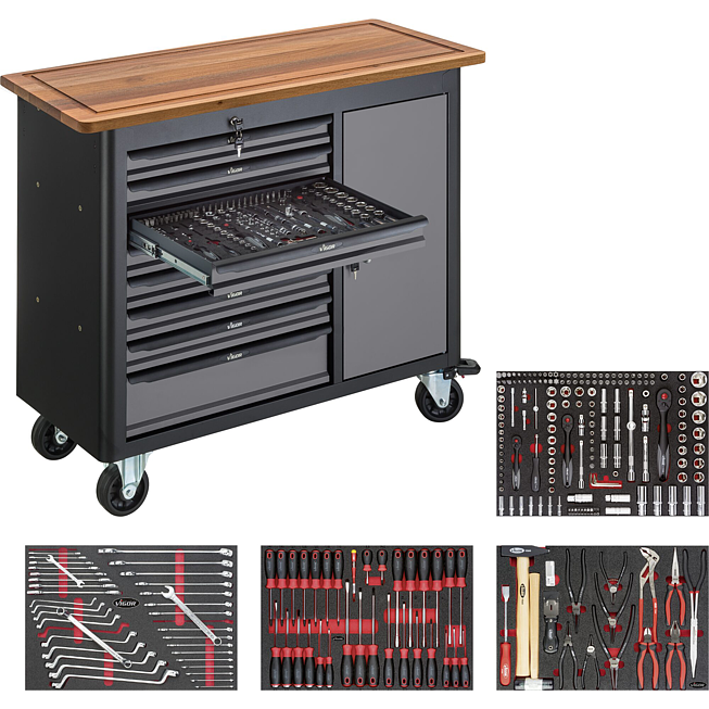 VIGOR Mobiln&iacute; pracovn&iacute; stůl řady&nbsp;L ∙ s n&aacute;řad&iacute;m ∙ V5156 ∙ 256-d&iacute;ln&yacute; ∙ Počet ks n&aacute;řad&iacute;: 256