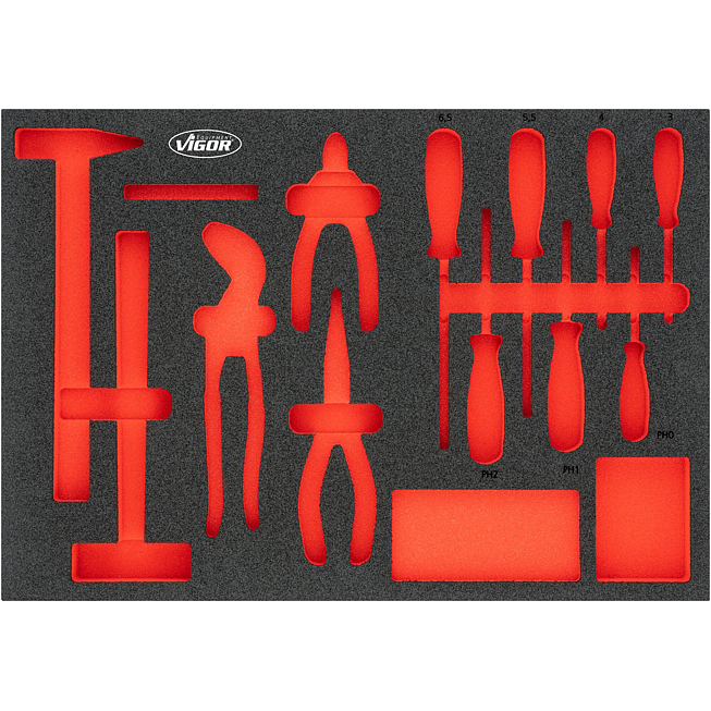 VIGOR Vložka z měkké pěny ∙ prázdná ∙ V5634N-L ∙ d x š x v: 563 mm x 393 mm x 35 mm