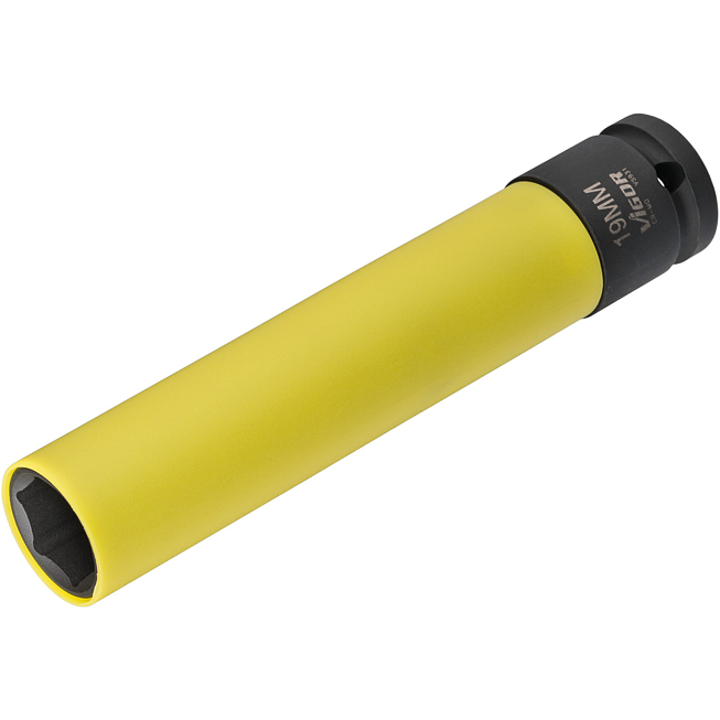 VIGOR Nástrčná hlavice pro rázový utahovák ∙ dlouhá ∙ V5931 ∙ 1/2 palce (12,5 mm) čtyřhran dutý ∙ Profil vnější šestihran ∙ Velikost 19 mm